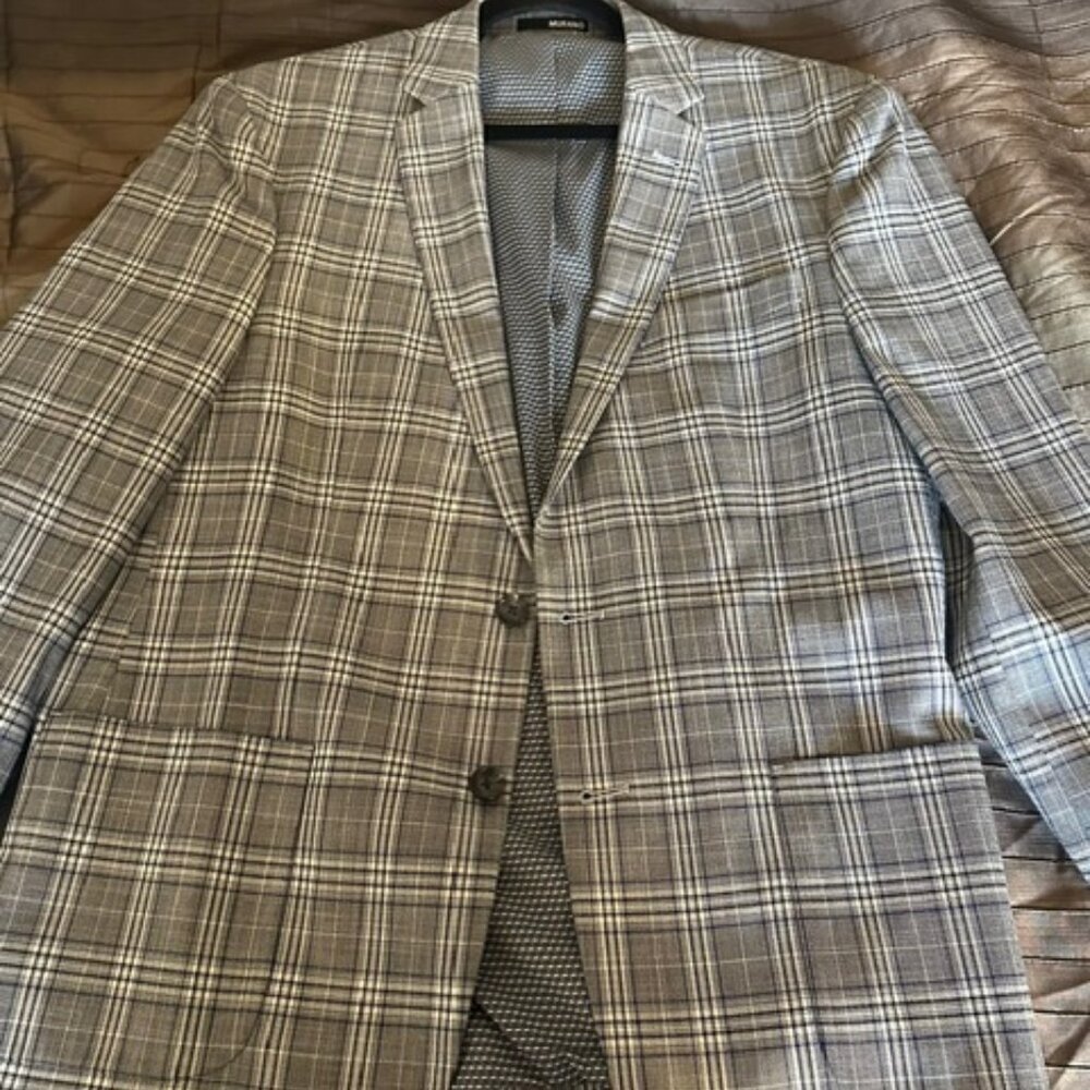 Stafford Brown and Blue Plaid Suit